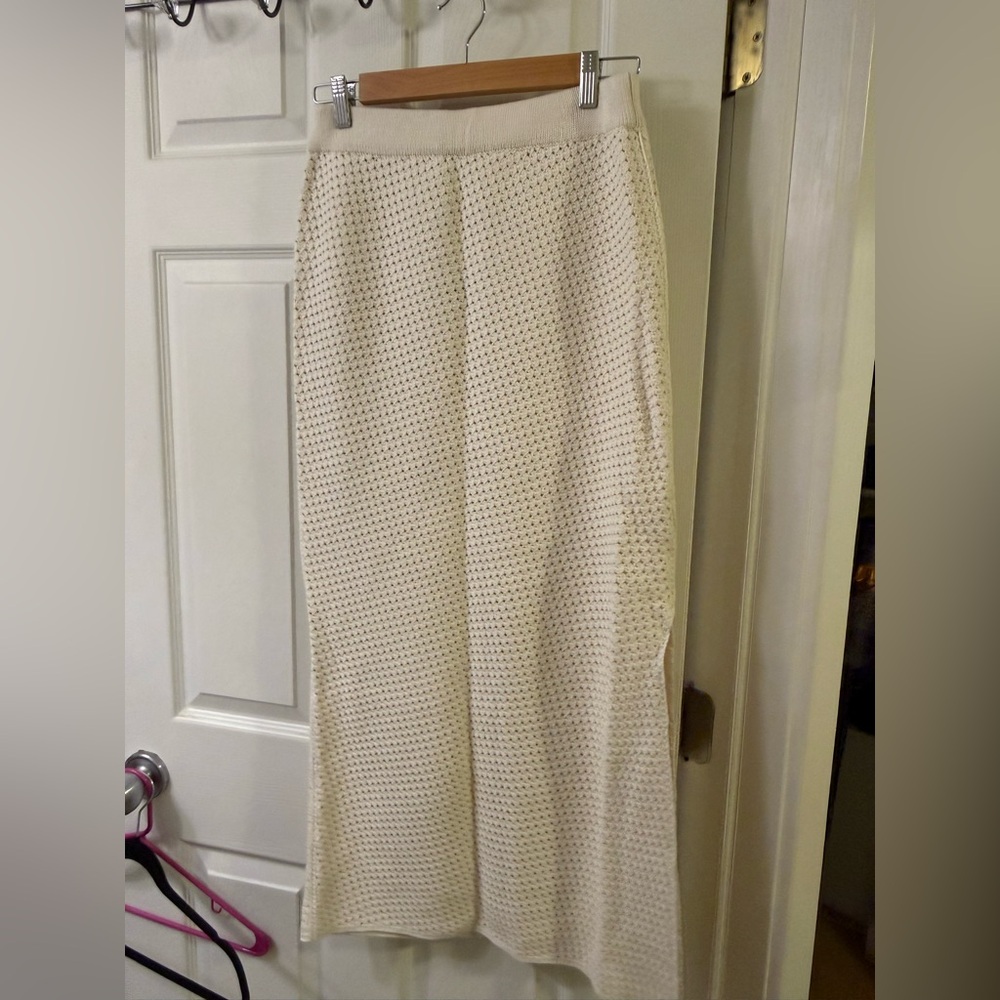 Marine Layer Cream Crochet Maxi Skirt